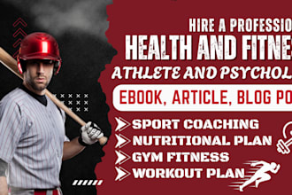 ghostwrite athlete, nutritional plan, health and fitness ebook, article and blog