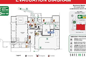 design a custom fire emergency evacuation plan for your floor plan