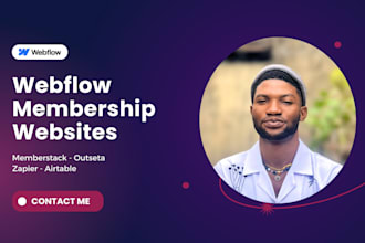 create webflow membership subscription website with memberstack, zapier airtable