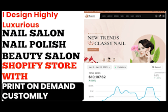 design luxurious nail salon nail polish beauty salon shopify store customily