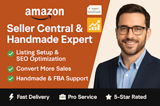 set up and optimize amazon seller central and handmade listings