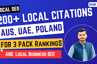 do 200 australia, uae, and poland local citations for local SEO and gmb ranking
