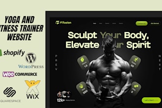 build modern gym fitness yoga sports personal trainer workout website or app