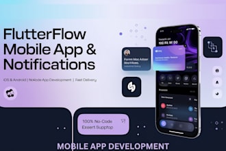 create flutter flow mobile app and setup push notification for ios and android