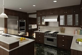 render house interior, kitchen interior visualize,day night render,blender model