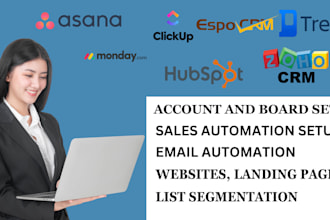 setup and optimize hubspot CRM, zoho CRM zendesk monday crm sales and automation