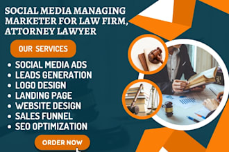 be your social media managing marketer for law firm, attorney lawyer