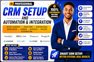 setup hubspot zoho crm gohighlevel honeybook jobber bitrix24 kvcore automation