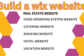 design wix restaurant food website real estate website hotel booking website wix
