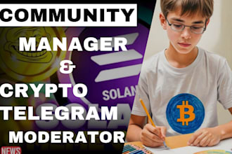 be your community management, telegram active moderator, discord server chatters