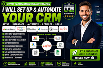 set up monday zoho crm jobber automation google ads notion zapier integration