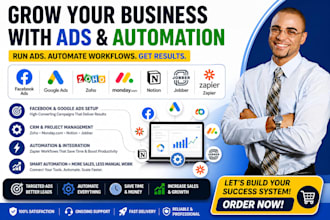 facebook ads google ads zoho monday notion jobber automation zapier integration