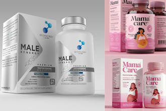 do premium supplements label design packaging for protein, body care, hemp oil