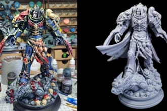 do 3d print and paint job for your 3d model warhammer figurine stl file aos