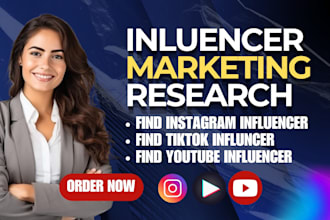 find tiktok, instagram, youtube influencer to research influencer marketing list