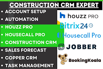 setup houzz pro housecall pro construction crm jobber booking kaola jobnimbus