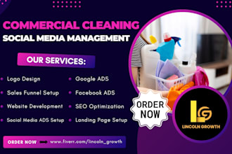 be your commercial cleaning social media marketing manager for active leads
