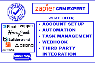 do zapier integration buildertrend asana honeybook motive copper job trend float