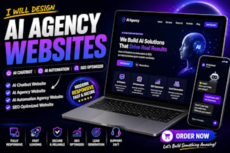 design ai chatbot website, ai agency website, ai automation agency website, seo