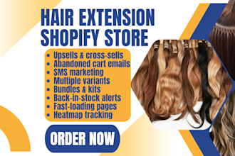 design shopify store hair extension cosmetics spa skin clinic wellness makeup