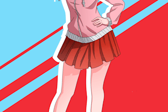 make an interesting anime character design for you