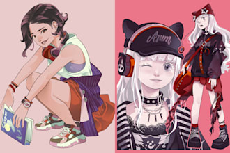 draw characters in cool anime manga style