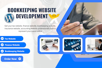 build insurance, finance bookkeeping website, bookkeeping dashboard on wordpress