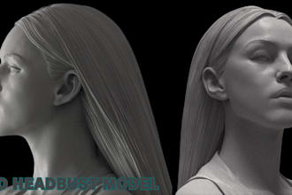 sculpt realistic 3d head 3d face bust up 3d full body model for 3d printing