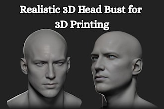 sculpt realistic 3d head printable 3d bust 3d head model 3d face for printing