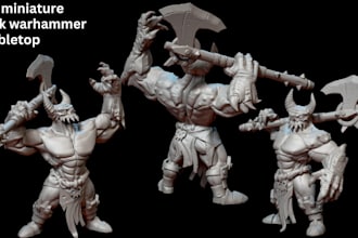 sculpt 3d printable dnd stl file, 3d model 3d miniature, 40k warhammer tabletop