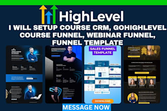 setup course CRM gohighlevel course funnel webinar funnel funnel template