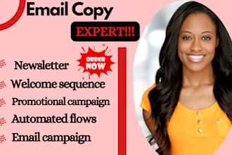 write your email copy and design email campaign for klaviyo mailchimp automation