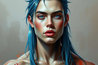 draw digital portrait art oil painting