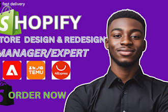 build shopify dropshipping store, shopify store design,website redesign manager