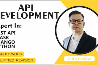 create full stack apis using python, fastapi, django and flask