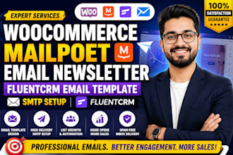 do woocommerce mailpoet email newsletter fluentcrm email template design smtp