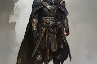 do fantasy character illustration, game,scene,splash art