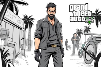 draw game style and gta character illustration for you