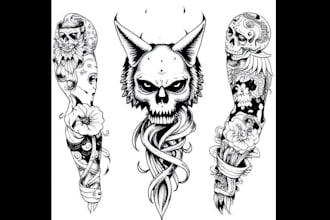 create custom tattoo design, tattoo sleeve