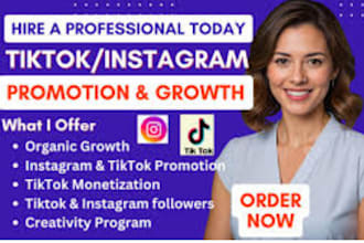 grow tiktok, instagram organic followers instagram promotion tiktok monetization