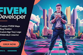 develop fivem qbcore, roleplay server, fivem mlo, car, chain, cloth, vest, map