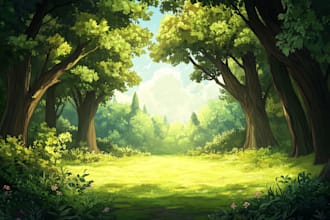 draw anime background, vtuber, concept art
