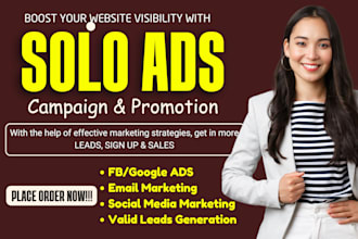 do viral solo ads, affiliate link promotion, mlm leads generation, usa solo ads