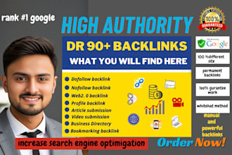 high authority da DR 90 SEO dofollow backlinks