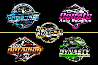 make mobile detailing, auto detailing, automotive and car wash logo