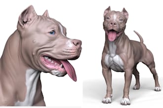 do 3d sculpting  3d animal model dinosaur animal rigging bjd model and 3d model