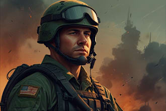 draw military themed illustrations