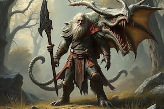 draw custom character and creature for fantasy setting