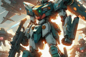 draw your mecha robot fanart or original in digital artwork