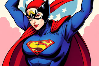 create a custom unique superhero portrait